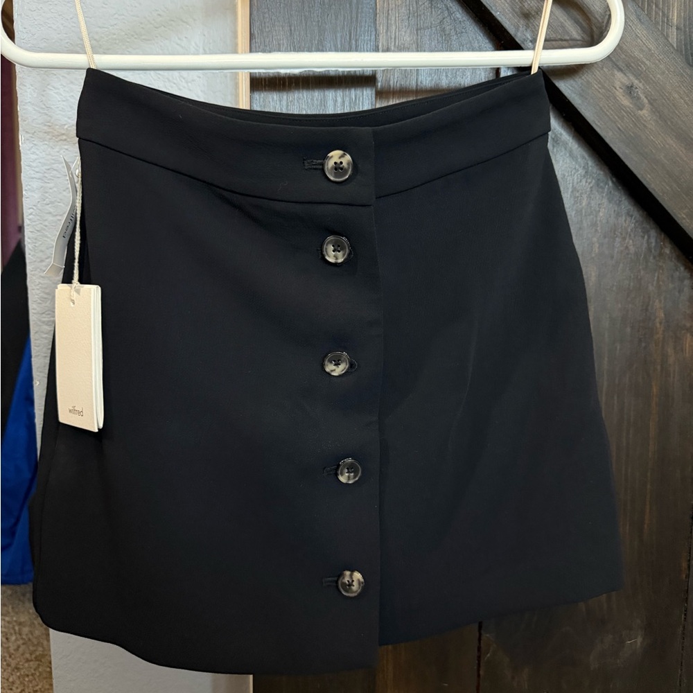 Aritzia Black Buttoned Mini Skirt